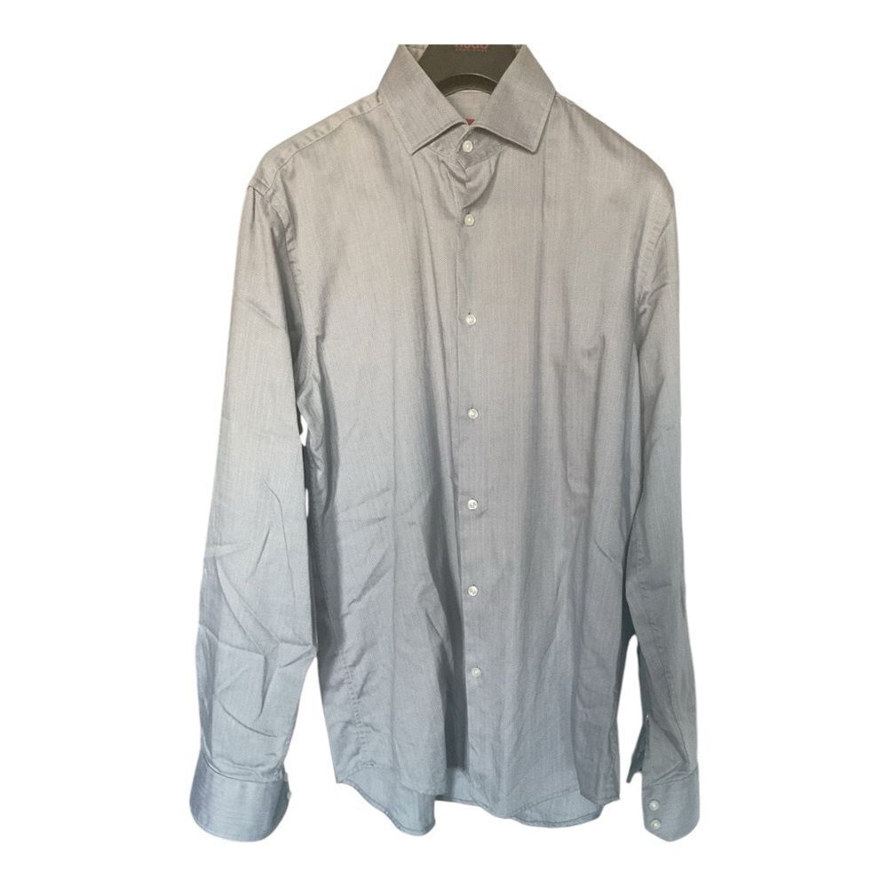 HUGO White Dress Shirt Lightweight Cotton Blend